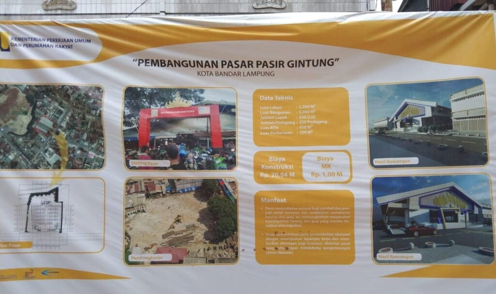 Begini Rancangan Pasar Pasir Gintung Bandar Lampung