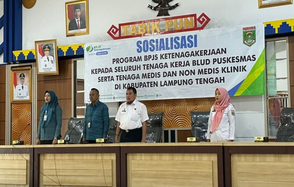 Tenaga Kerja BLUD Puskesmas Se-Lampung Tengah Ikuti Sosialisasi Program Jamsostek